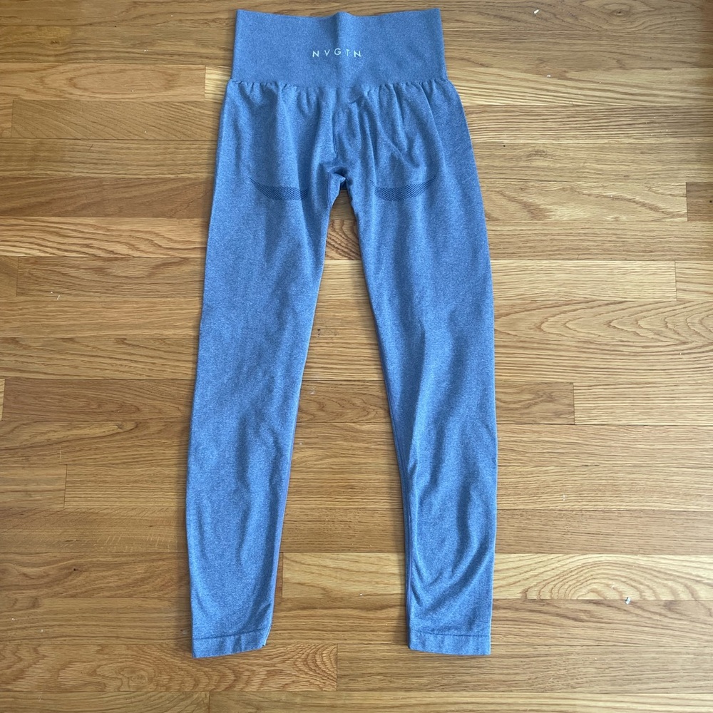 NVGTN seamless contour leggings in discontinued light blue/gray color